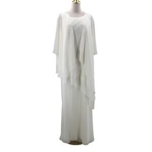 AW BRIDAL 16 2X plus ivory 2pc mother of bride formal party maxi dress NEW B81